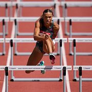 Adidas-sponsrade löparen Anna Hall. Illustrationsbild.