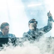 Steve Angello, Axwell och Sebastian Ingrosso i Swedish House Mafia under Coachellafestivalen i Indio, Californien den 24 april 2022. 