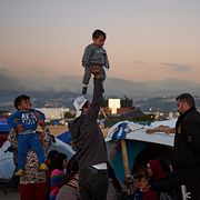 Ettårige Ali har flytt med sin familj från södra Libanon och lever nu i tältläger i Beirut (31 mars).