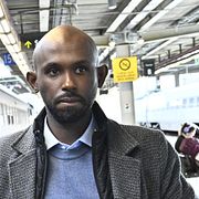 Mohamed Abdukardir Ali på Stockholms centralstation den 21 september.