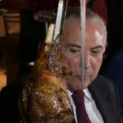 Brasiliens president Michel Temer bjöd de utländska diplomaterna på en traditionell brasiliansk ”steak house”-restaurang efter mötet om köttfusket. 