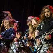 Sabaton under en spelning på Sweden Rock 2015.