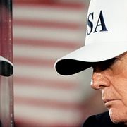 Donald Trump under ett kampanjmöte vid Pitt–Greenville Airport på tisdagen.