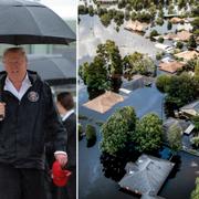 Melania och Donald Trump är nu på väg mot stormdrabbade Texas.