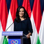 Anita Orbán under ett kampanjevent i februari.