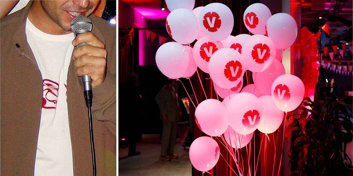 Till vänster. Genrebild på karaoke. Till höger: Vänsterpartiets valvaka.