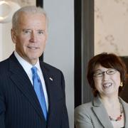 Joe Biden på företagsbesök i Tokyo, Japan.