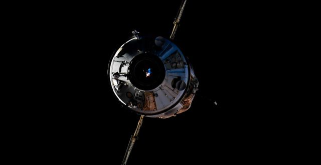 En rysk rymdmodul innan dockning med ISS. Oleg Novitsky / TT NYHETSBYRÅN