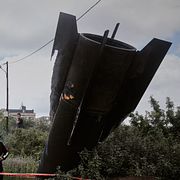 En oexploderad iransk robot på Västbanken.