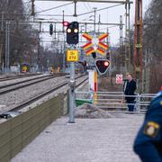 Södra station i Örebro där tre människor blev påkörda av ett godståg.