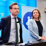 Moderaternas partiledare Ulf Kristersson och partiets migrationspolitiska talesperson Maria Malmer Stenergard