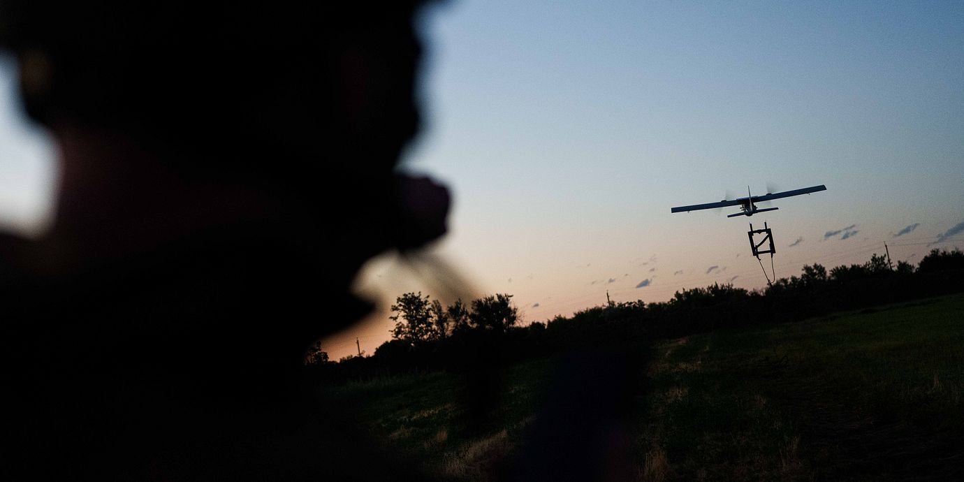 Ukrainsk drönare, arkivbild från Donetsk 22 juni.