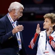 Bela Karolyi tillsammans med sin fru Márta Karolyi