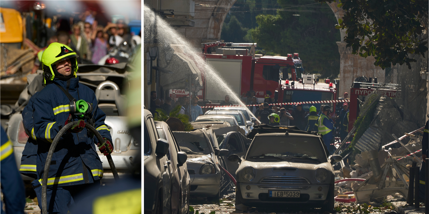 Bilder efter explosionen i Aten.