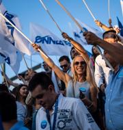 Valevenemang till stöd för Ny Demokrati i Aten den 23 juni 2023. Petros Giannakouris / AP