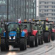 Bondeprotest i den polska staden Poznan den 9 februari.