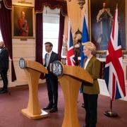 Brittiske premiärministern Rishi Sunak och EU-kommissionens ordförande Ursula von der Leyen. Dan Kitwood / AP