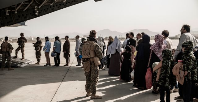 Arkivbild. Evakuering i Kabul.  Staff Sgt. Victor Mancilla / AP