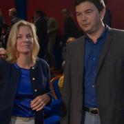 Magdalena Andersson (S) och den franska ekonomen Thomas Piketty.
