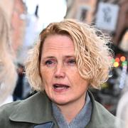 Arkivbild på Centerpartiets partiledare Anna-Karin Hatt (C) inför ett möte med partiledarna om säkerhetsläget.