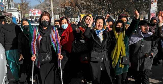 Afghanska kvinnor i protest. Arkivbild. AP
