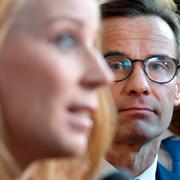 Centerpartiets ledare Annie Lööf (C) och Moderaternas Ulf Kristersson (M) i samband med en statsministeromröstning 2018.