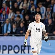 Malmö FFs målvakt Robin Olsen under fotbollsmatchen i Allsvenskan mellan Malmö FF och Kalmar  FF.