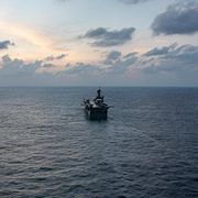 USA:s hangarfartyg USS Tripoli. Illustrationsbild.