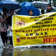 En demonstration den 18 augusti i Kolkata. 