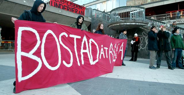 Arkivbild: Manifestation mot bostadsbristen 2004. JESSICA GOW / TT NYHETSBYRÅN
