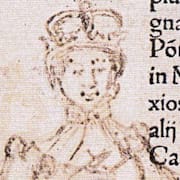 Erik XIV:s porträtt av drottning Karin Månsdotter, illustrationsbild från domkyrkan i Åbo. 