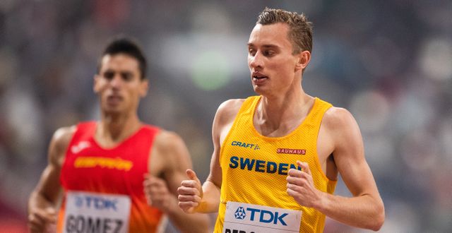 Kalle Berglund springer i mål. JOEL MARKLUND / BILDBYRÅN