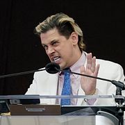 Högerprovokatören Milo Yiannopoulos. Bilden togs 2021.