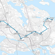 Trafikborgarråden Lars Strömgren (MP) och Jakop Dalunde (MP)/Den tilltänkta spårvägen.