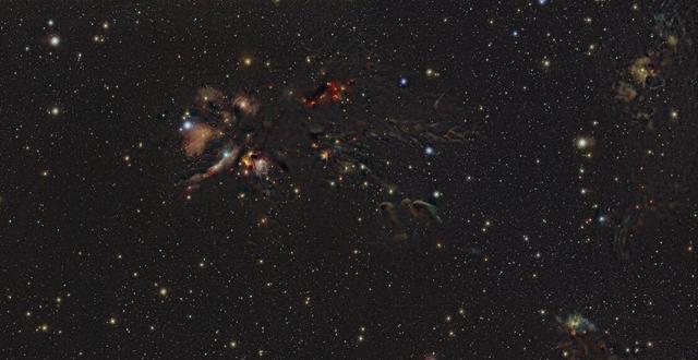 Bilderna visar hur stjärnor föds. ESO/Meingast et al.