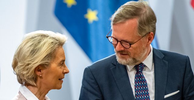 Arkivbild. Tjeckiens premiärminister Petr Fiala med EU-chefen Ursula von der Leyen. David Tanecek / AP