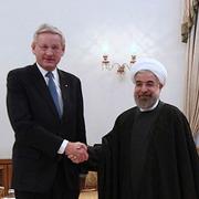 Carl Bildt och Irans president Hassan Rouhani.