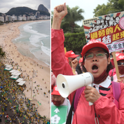 Demonstrationer i Wien, Rio de Janeiro och Taiwan.