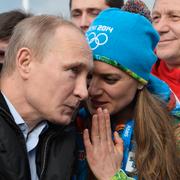 Putin och Jelena Isinbajeva under OS i Sotji 2014. 