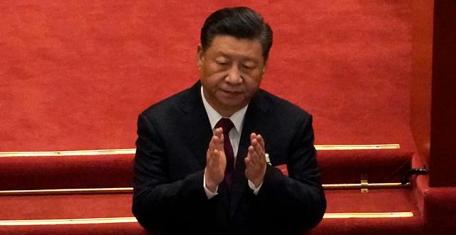 Kinas president Xi Jinping under årets upplaga av folkkongressen.  Andy Wong / TT NYHETSBYRÅN