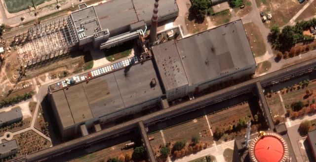 Satellitbild över kraftverket.  AP