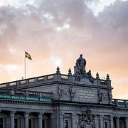 Exteriör Sveriges riksdag.