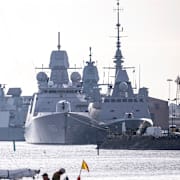 Fregattter från flera olika Natoländer i Malmö hamn i samband med en övning 2023. 