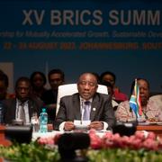 Sydafrikas Cyril Ramaphosa under Brics-mötet.