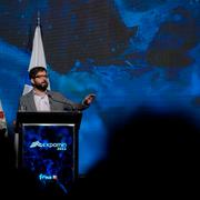 Chile's President Gabriel Boric speaks during the inauguration of the Expomin 2023 mining fair in Santiago, Chile, Monday, April 24, 2023.