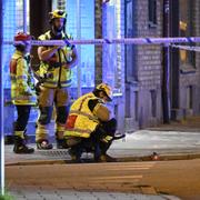 Polis och räddningstjänst på plats på Amiralsgatan i centrala Malmö den 7 september 2024.