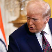 Modi på besök i Vita huset 2025.