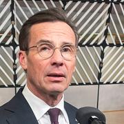 Statsminister Ulf Kristersson efter EU-toppmötet i Bryssel. 