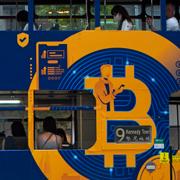 Illustrationsbild. Bitcoinannons i Hongkong.