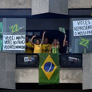 Anhängare till Bolsonaro i Rio de Janeiro, 24 oktober.